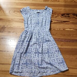 Mata Traders Blue and White Midi Dress